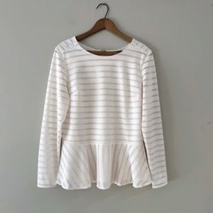 Banana Republic Lined Laced Peplum Blouse, Sz M, EUC